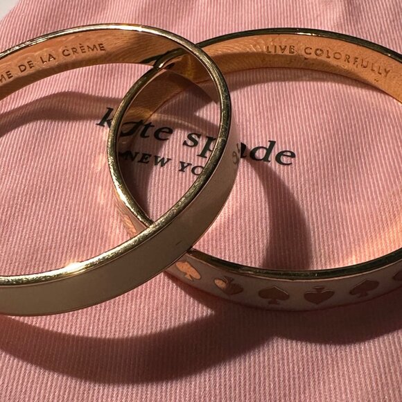 Kate Spade Bangle Set – Cream/Gold w/ Dust Bag - Picture 4 of 6
